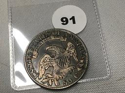 1827 Curl Base 2 Bust Half Dollar