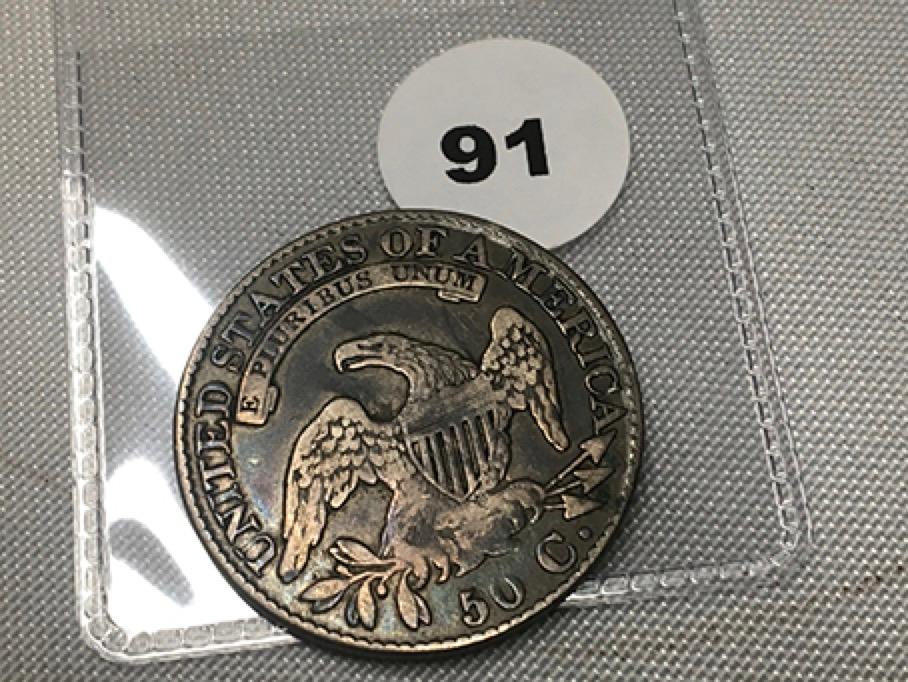 1827 Curl Base 2 Bust Half Dollar
