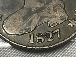 1827 Curl Base 2 Bust Half Dollar