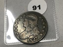 1827 Curl Base 2 Bust Half Dollar