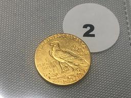 1908 $2 1/2 Indian Gold