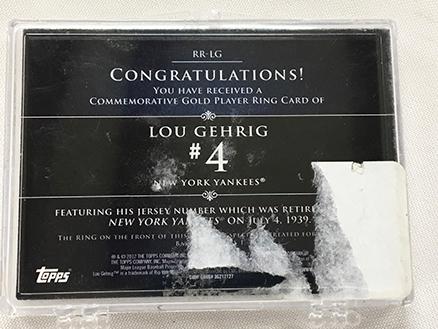 Lou Gehrig Topps 728/736 Retired Rings