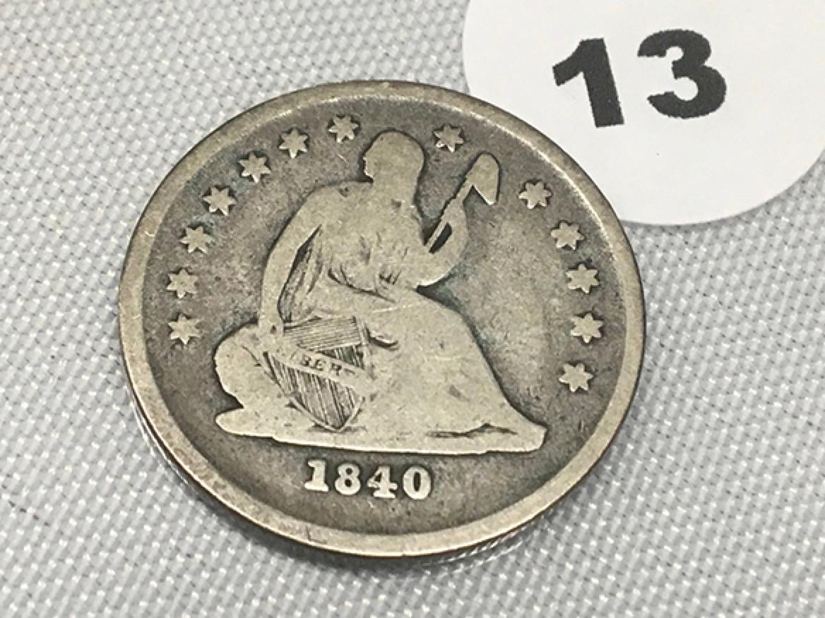 1840-O Seated Quarter