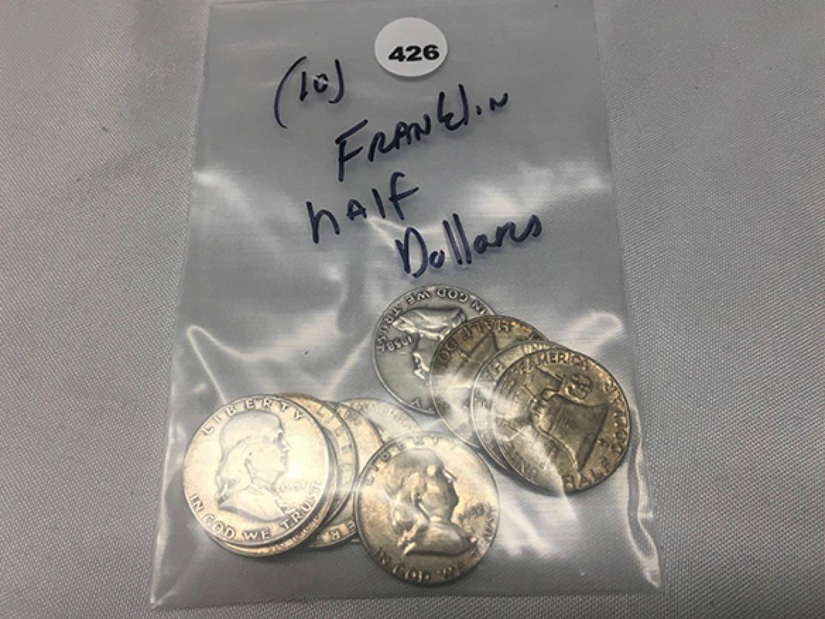 (10) Franklin Half Dollars