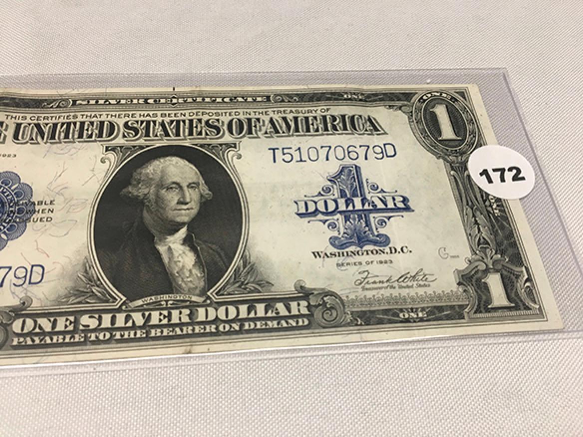 1923 Washington Silver Certificate Large Note, Light Fold Marks, Great Eye Appeal
