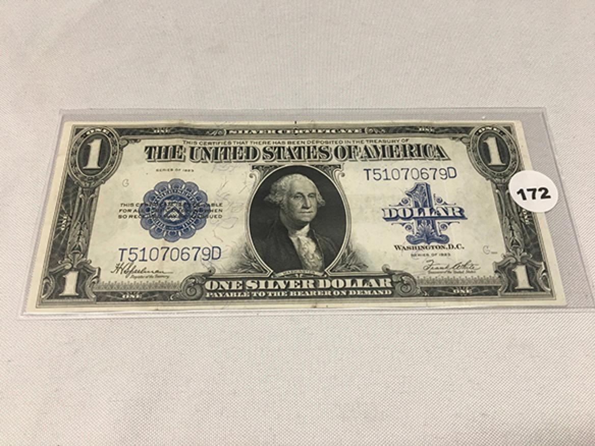 1923 Washington Silver Certificate Large Note, Light Fold Marks, Great Eye Appeal