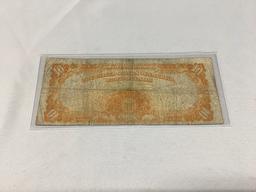 1907 Hillegas $10 Gold Certificate, Folds, Circulated