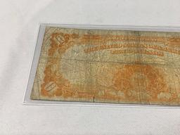 1907 Hillegas $10 Gold Certificate, Folds, Circulated