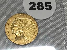 1913 $2 1/2 Indian Gold