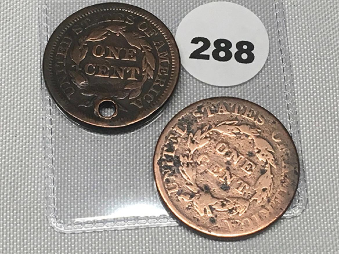 1824, 44 (Drilled) Large Cents