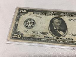 1914 $50 Federal Reserve Note (Faint Center Fold, Good Eye Appeal)