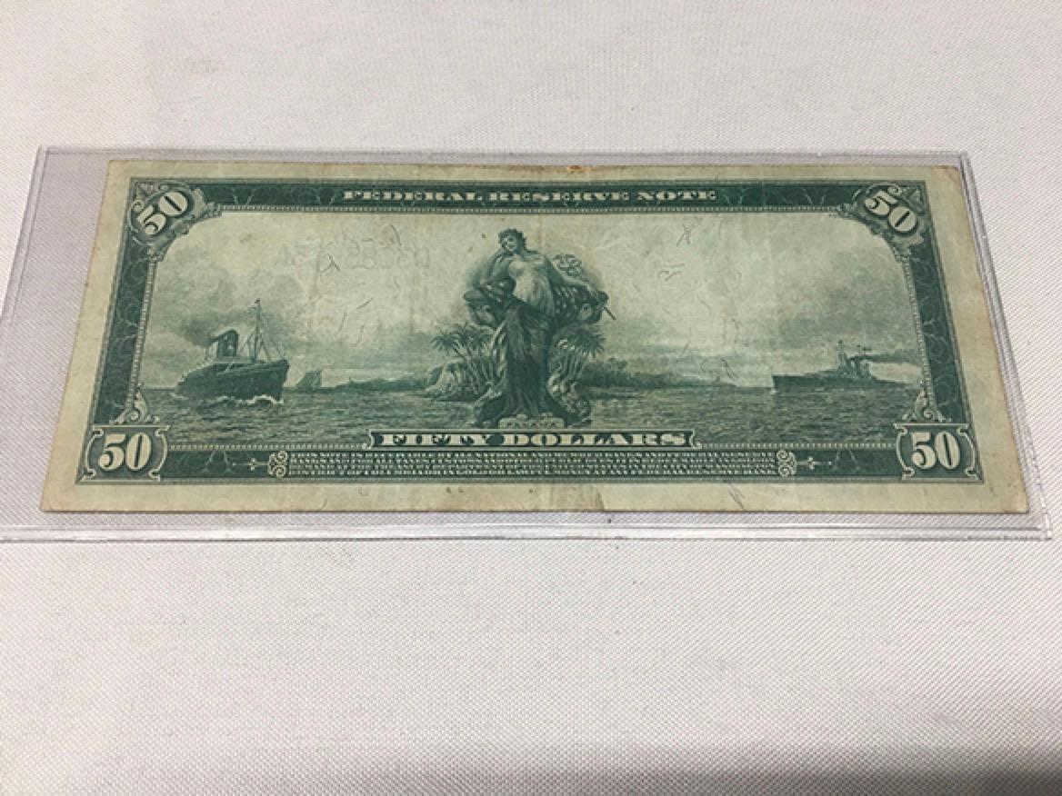 1914 $50 Federal Reserve Note (Faint Center Fold, Good Eye Appeal)