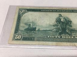 1914 $50 Federal Reserve Note (Faint Center Fold, Good Eye Appeal)