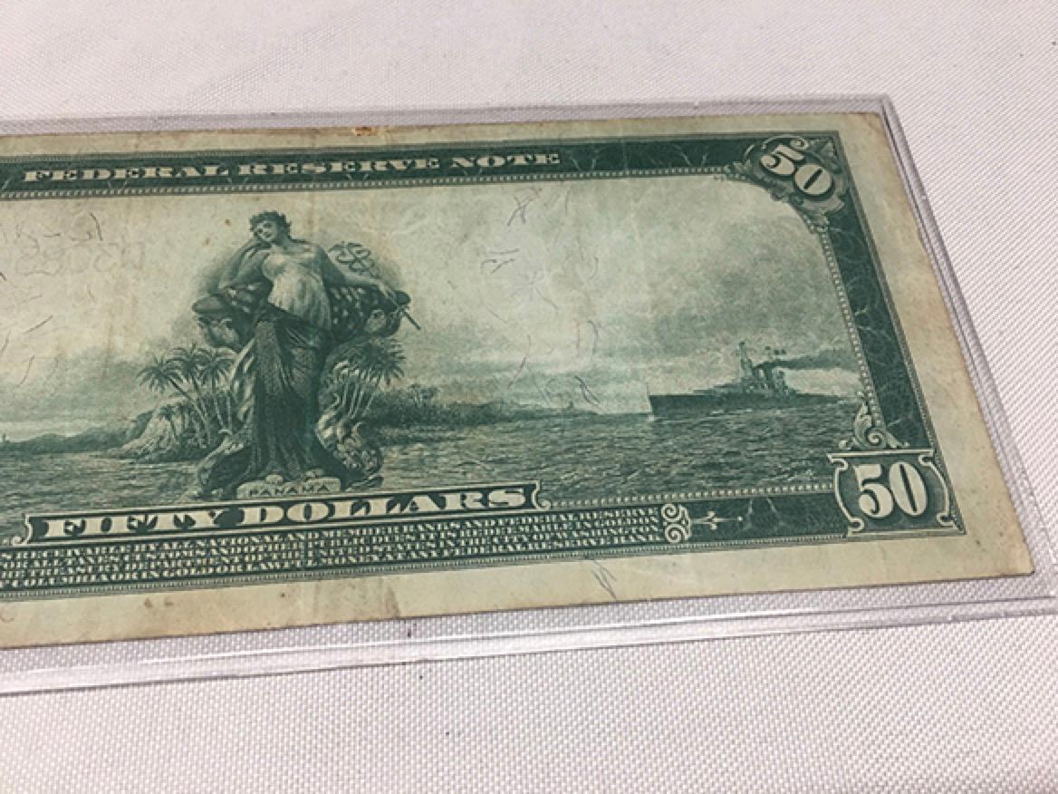 1914 $50 Federal Reserve Note (Faint Center Fold, Good Eye Appeal)