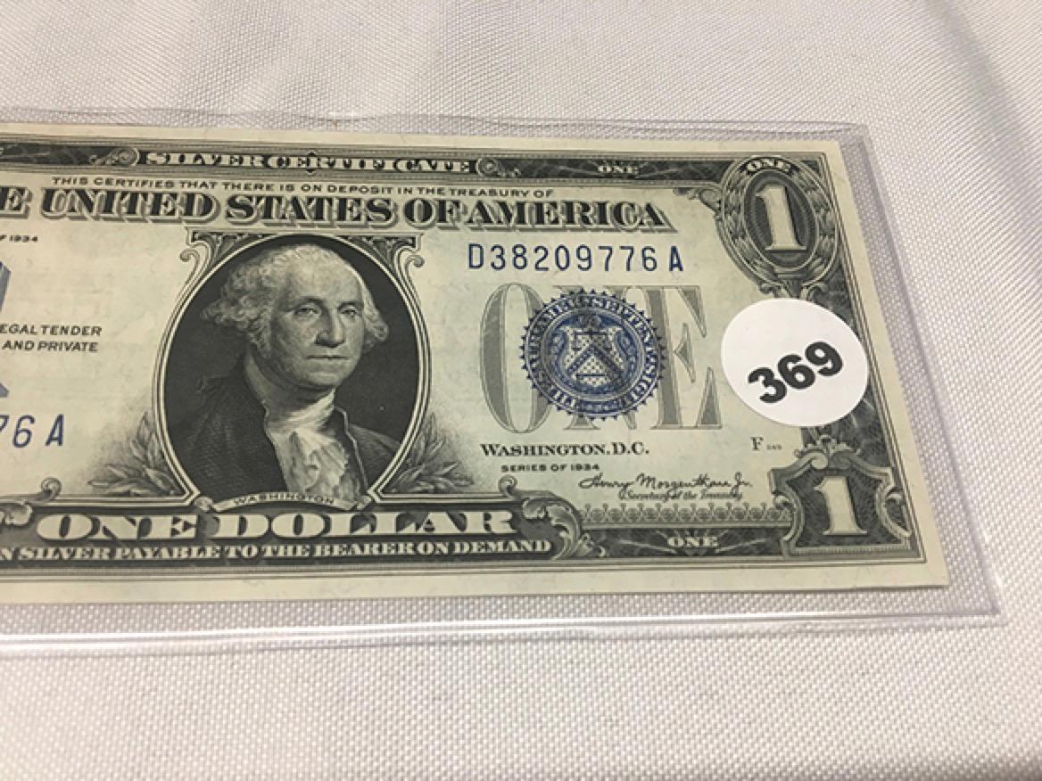 1934 $1 Silver Certificate, UNC