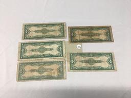 (4) 1923 $1 Silver Certificates (Circulated)