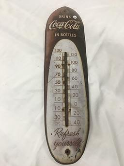 8 x 30 in. Vintage Cigar Style Coca Cola Thermometer
