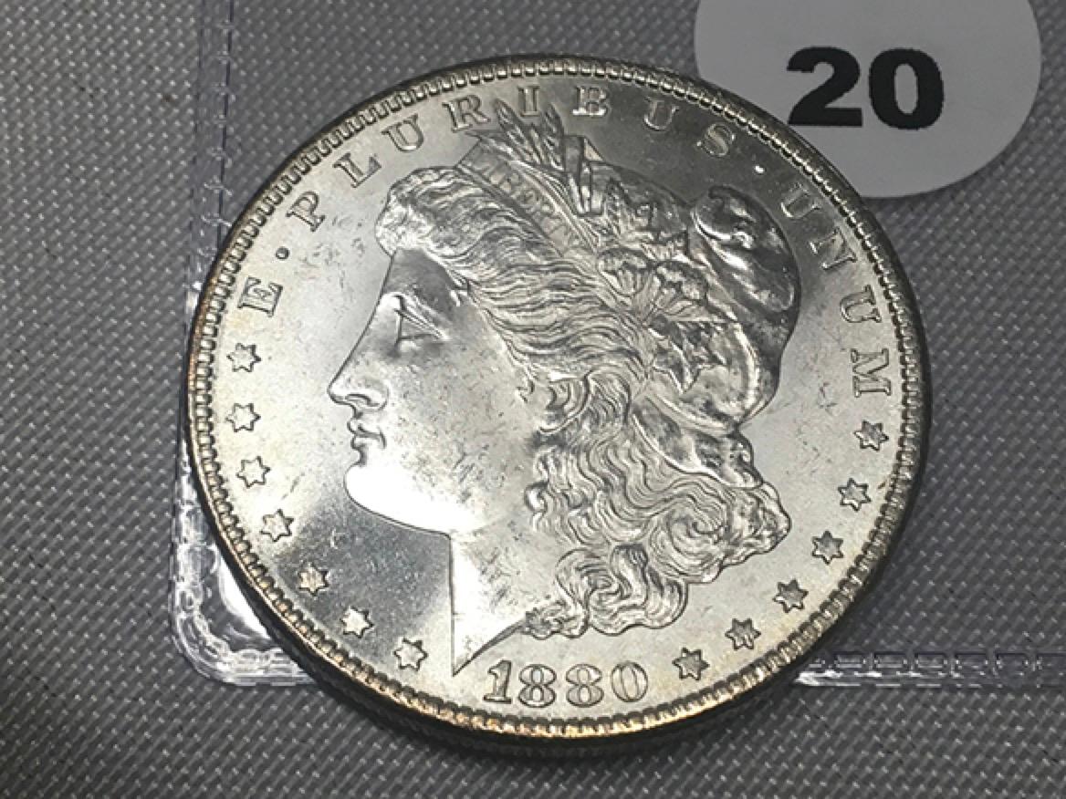 1880-S Morgan Dollar, UNC, PL Rev.