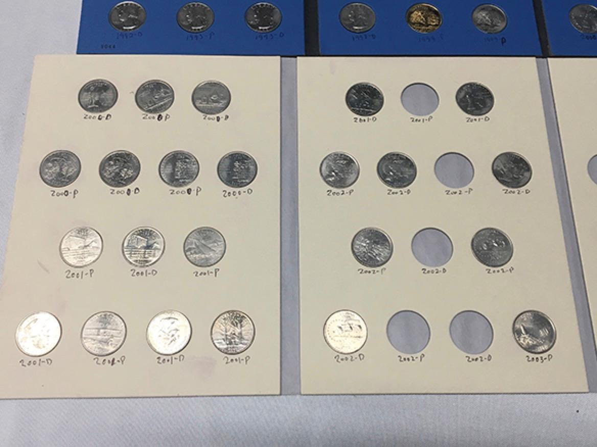 1988-2000 and 2000-2004 (Partial) Washington Quarter Books (68 Total Coins)