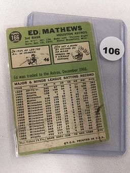 1967 Topps #166, Ed Mathews