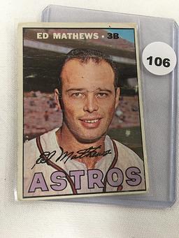 1967 Topps #166, Ed Mathews