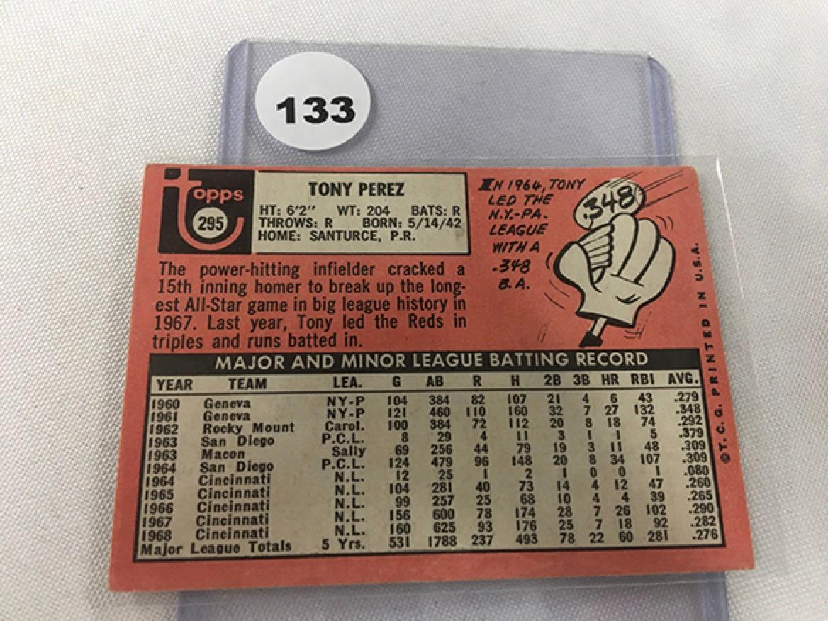 1969 Topps #295, Tony Perez