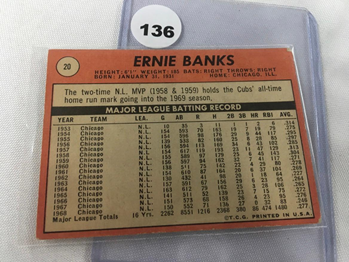 1969 Topps #20, Ernie Banks