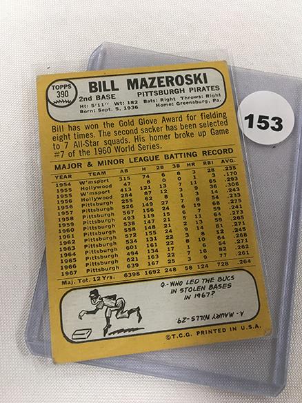 1968 Topps #390, Bill Mazeroski