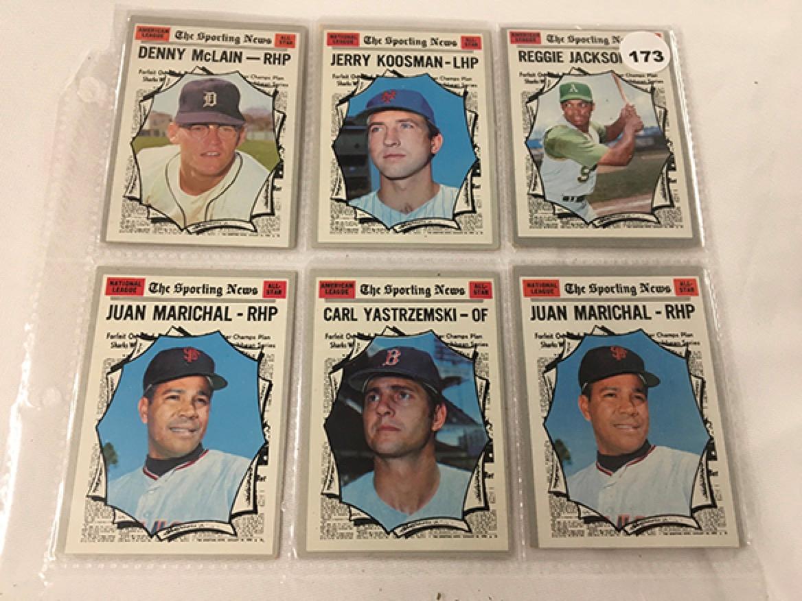 (6) 1970 Topps #459, 461, (2) 466, 467, 468