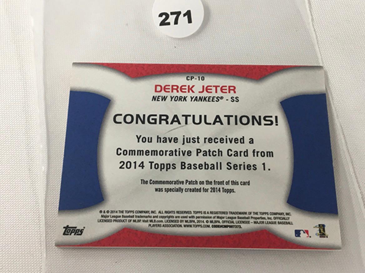 2014 Topps Derek Jeter Commemorative Patch Card