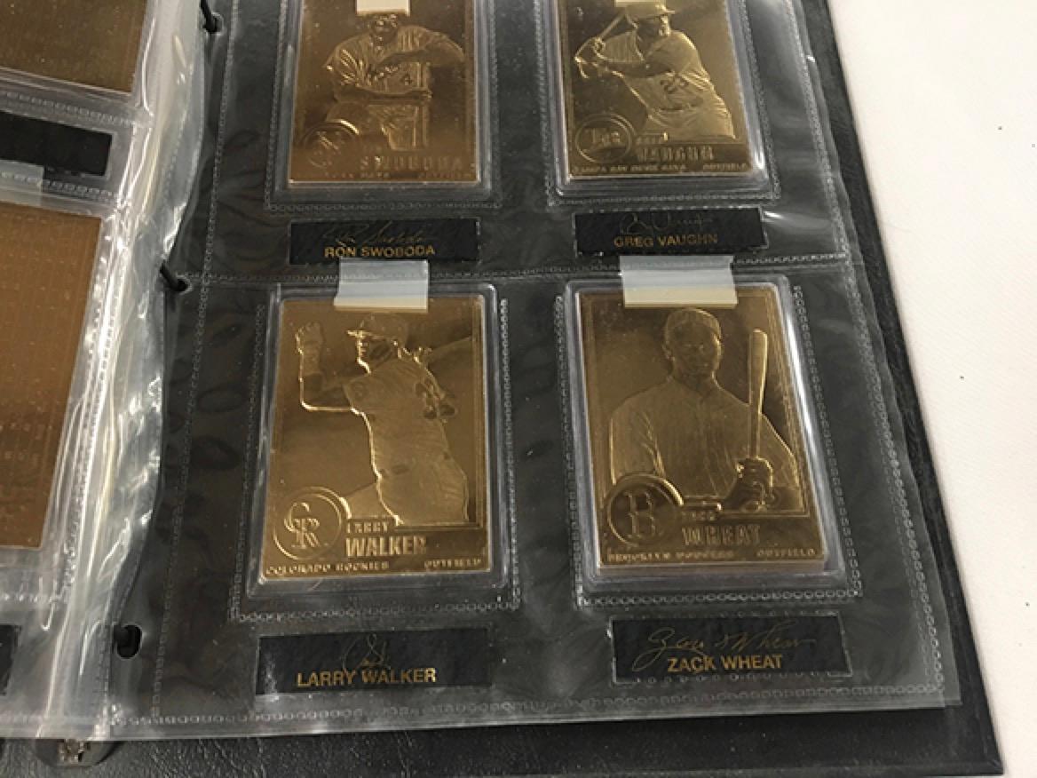 (51) Danbury Mint 22 kt Gold Baseball Cards in Album