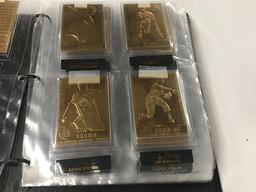 (51) Danbury Mint 22 kt Gold Baseball Cards in Album