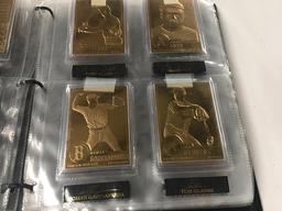 (51) Danbury Mint 22 kt Gold Baseball Cards in Album