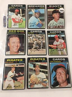 (9) 1971 Topps #2, 302, 370, 435, 493, 517, 521, 562, 685