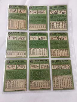 (9) 1967 Topps #18, 193, 218, 254, 319, 337, 382, 438, 445