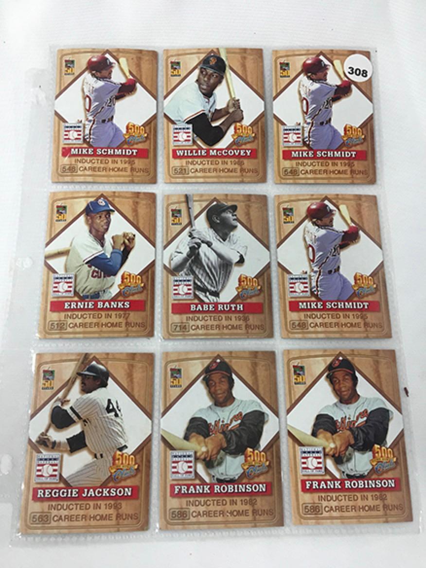 (9) 2001 Topps 500 Home Run Club #512, 521, (3) 548, 563, (2) 586, 714