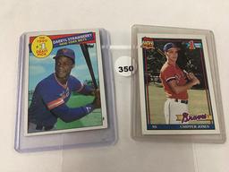 (2) 1991 Topps Chipper Jones, 1985 Topps Darryl Strawberry