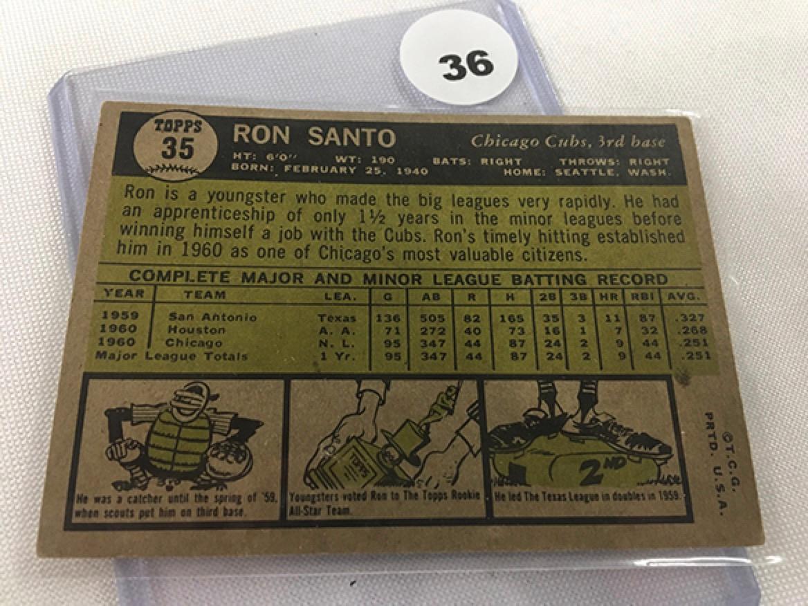 1961 Topps #35, Ron Santo