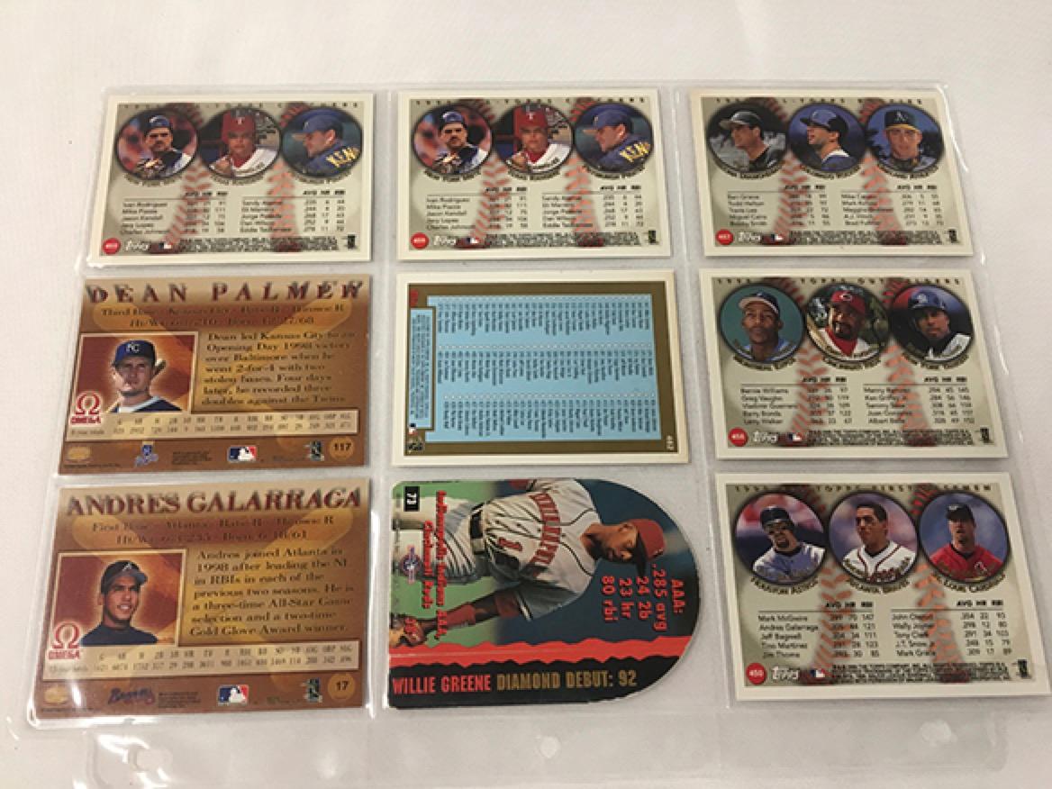 (9) 1999 Topps #17, 73, 117, 450, 457, 458, (2) 459, 462