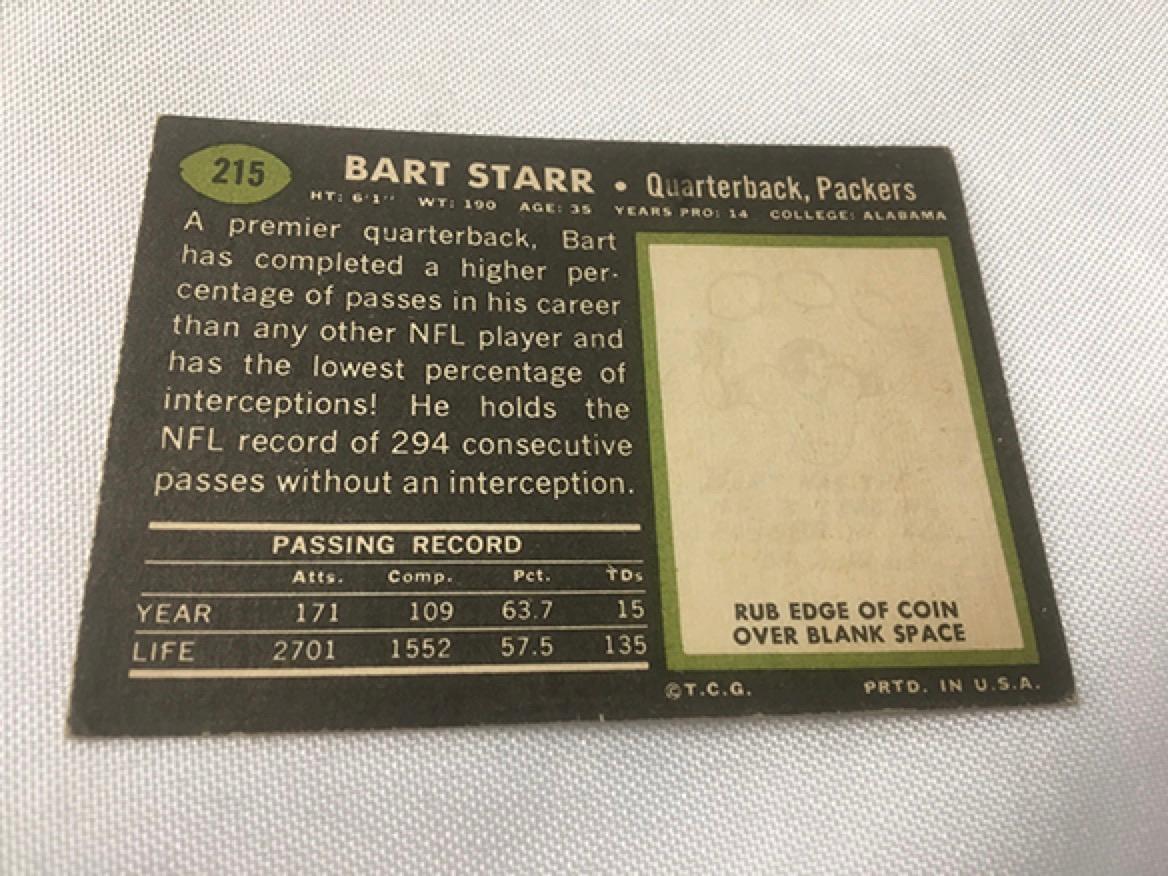 1969 Topps Bart Starr #215