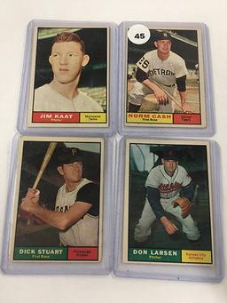 (4) 1961 Topps #63, 95, 126, 177