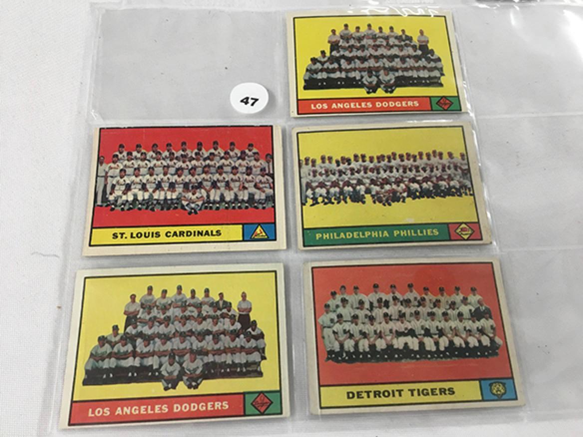 (5) 1961 Topps #51, (2) 86, 347, 491