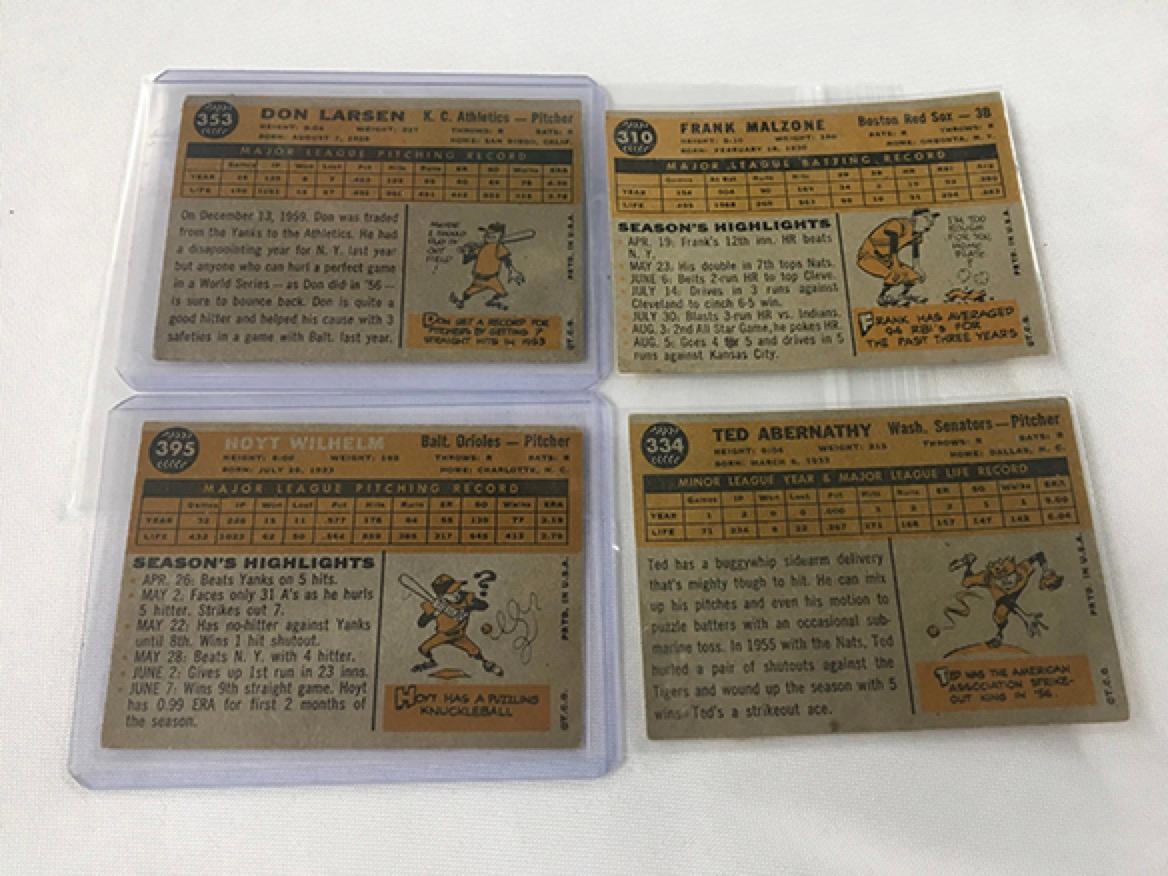 (4) 1960 Topps #310, 334, 353, 395