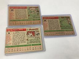 (3) 1955 Topps Autographed Cards #8, 89, 98