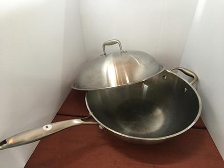 13 in. Stainless Steel Wok style Chef Pan w/ Dome Lid