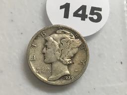 1929 Mercury Dime VG-8