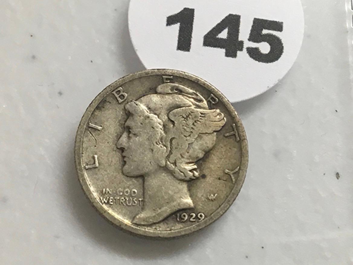 1929 Mercury Dime VG-8