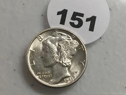 1943 Mercury Dime AU