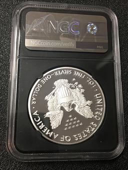 2021 $1 Silver Eagle NGC PF70 T-1 Ultra Cameo Advance Releases, J. Mercanti