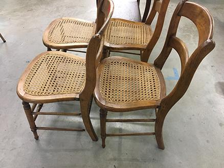 Set of 4 Cane Seat Chairs